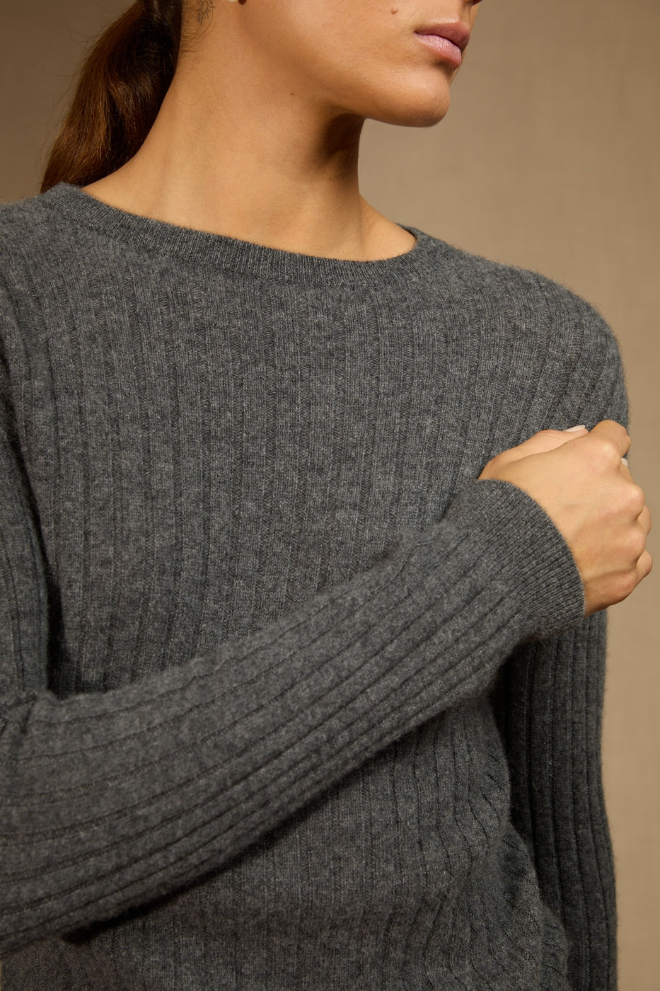 Pull Col Rond Kylie - Anthracite Chiné