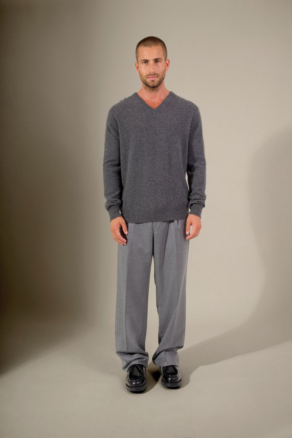 Pull Col V Alexander - Anthracite Chiné