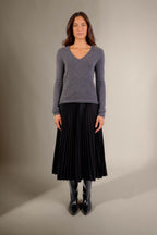 Pull Col V 4 Fils Gaby - Anthracite Chiné