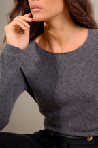 Pull Col Rond Oprah - Anthracite Chiné