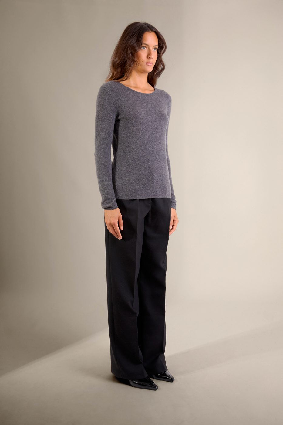Pull Col Rond Oprah - Anthracite Chiné