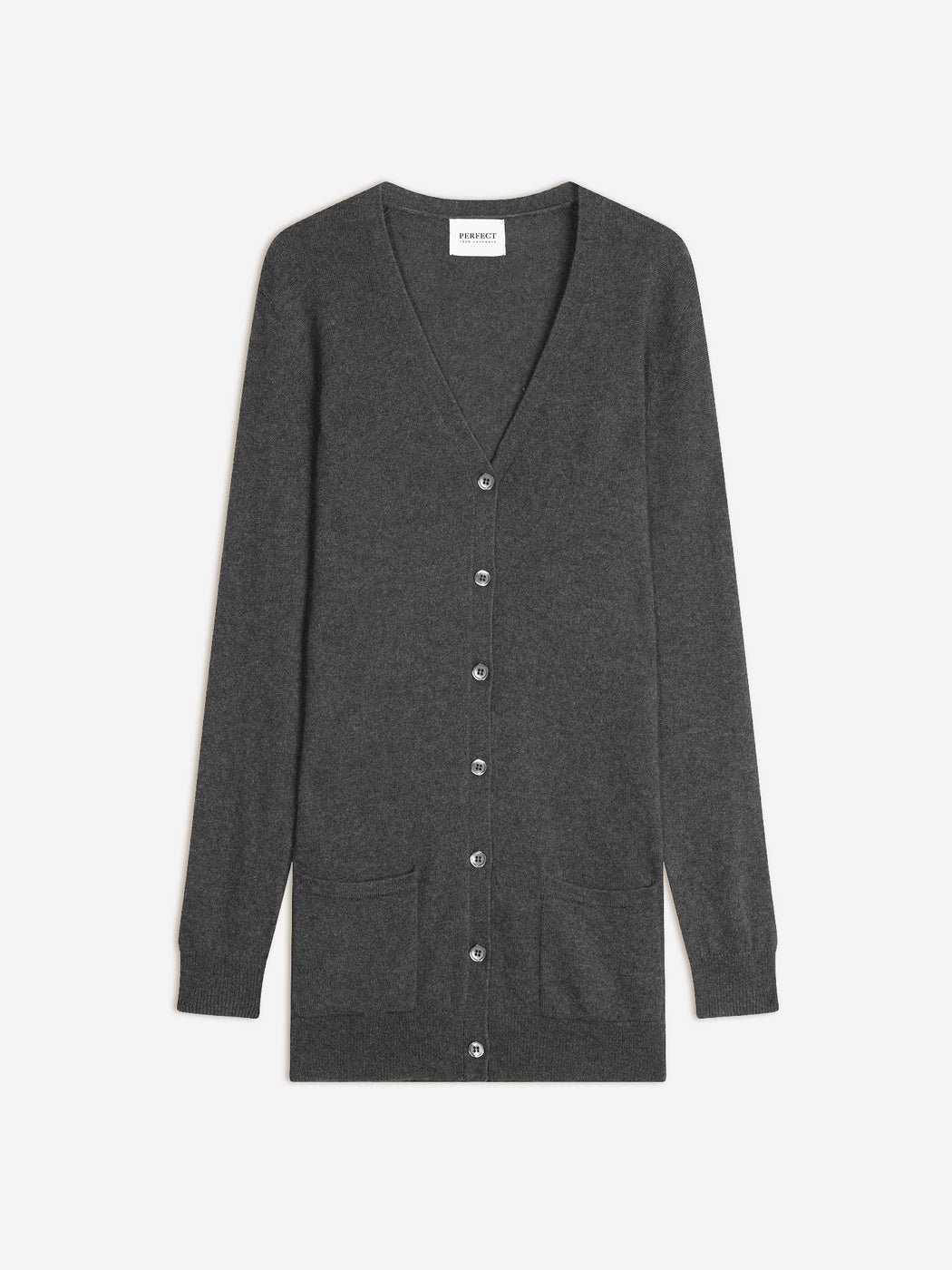 Cardigan Col V Pearl - Anthracite Chiné