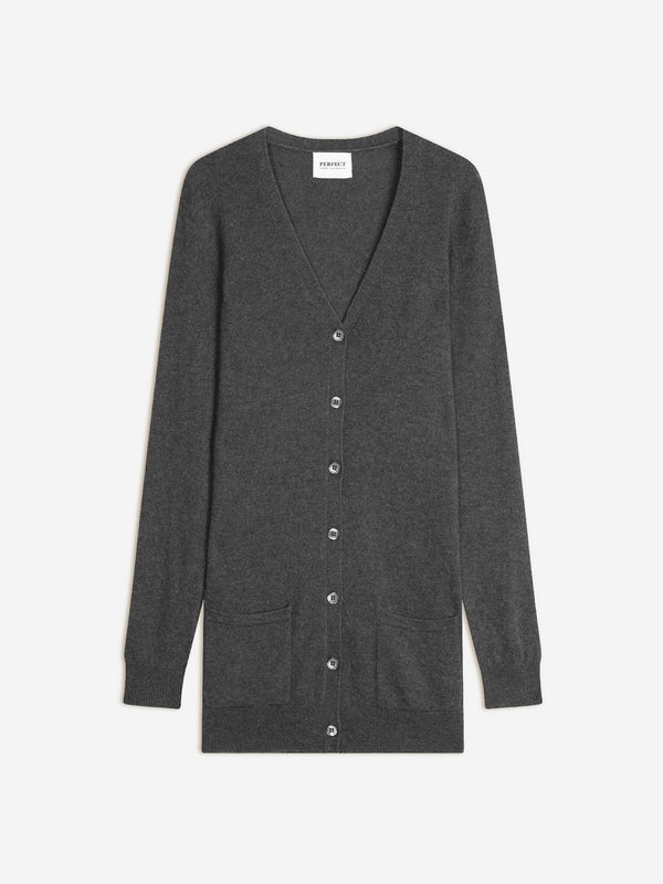 V-ringad Kofta Pearl - Anthracite Chiné