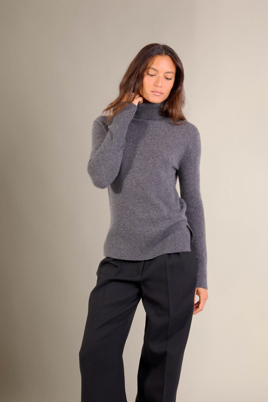 Pull Col Roulé Tracy - Anthracite Chiné
