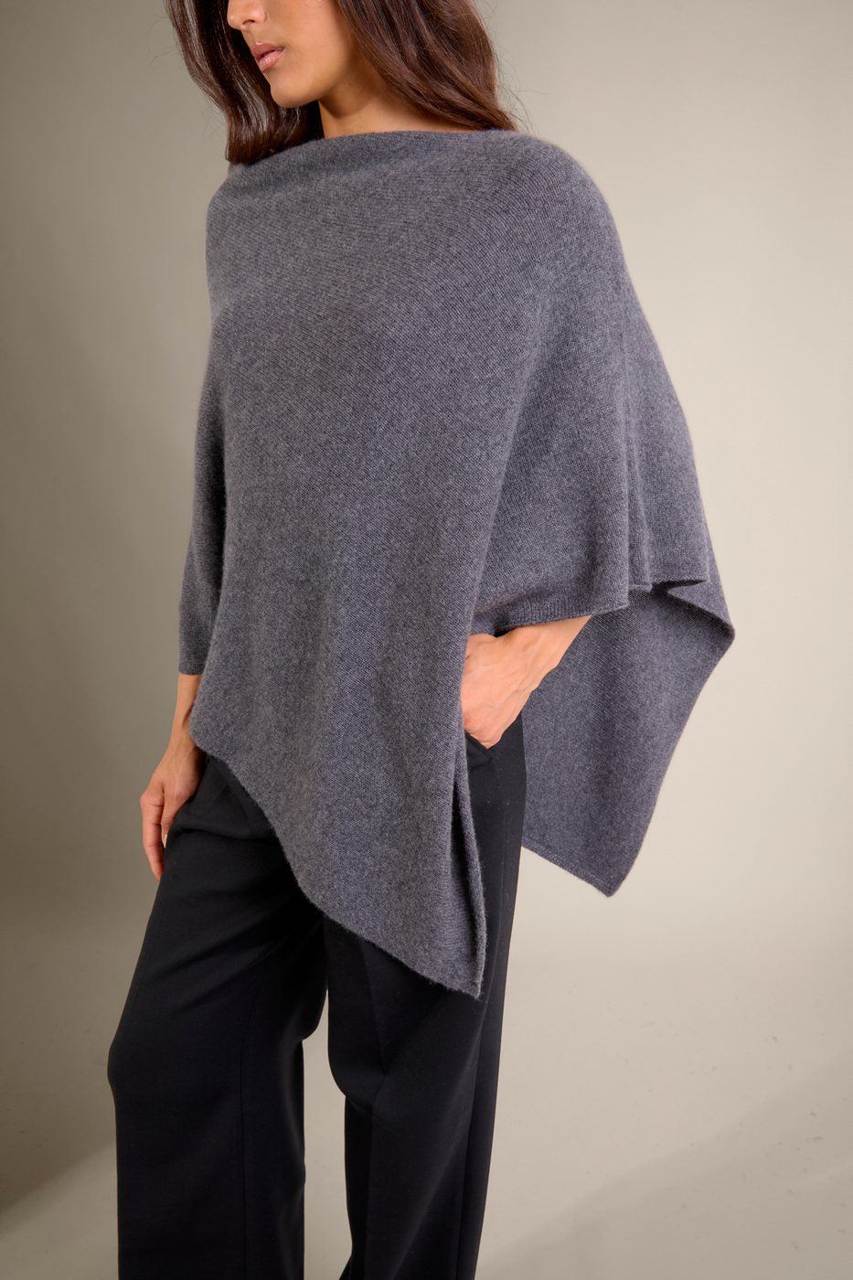 Poncho 4 Fils Georgia - Anthracite Chiné