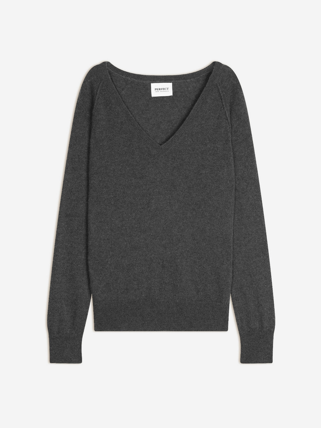 Penelope V-Neck Jumper - Heather Charcoal