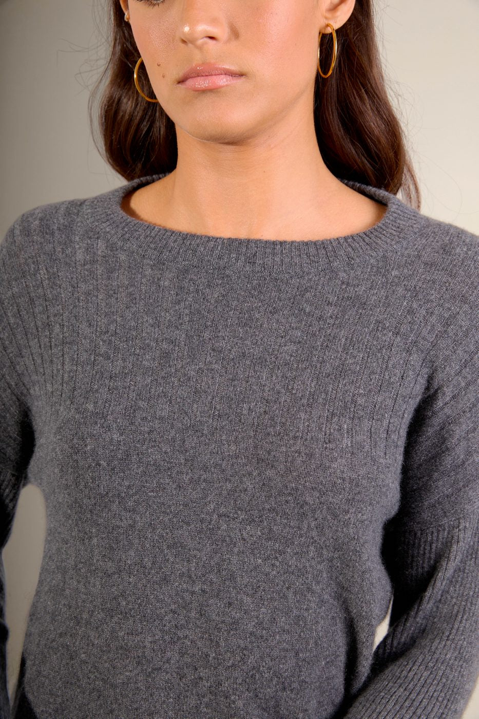 Pull Col Rond Amvira - Anthracite Chiné