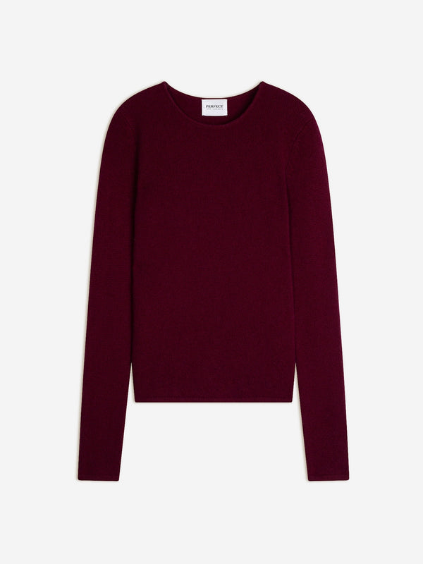 Jersey de cuello redondo de 4 cabos Marya - Burdeos