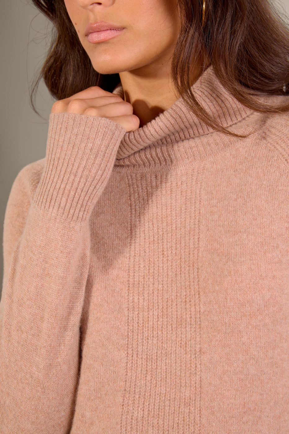 Pull Col Roulé Florivien - Camel Chiné