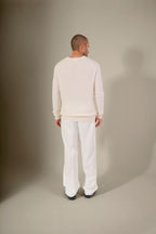 V-Neck Sweater, 4-Ply - Enzo - Snow