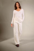 Pull Col V Penelope - Ivoire