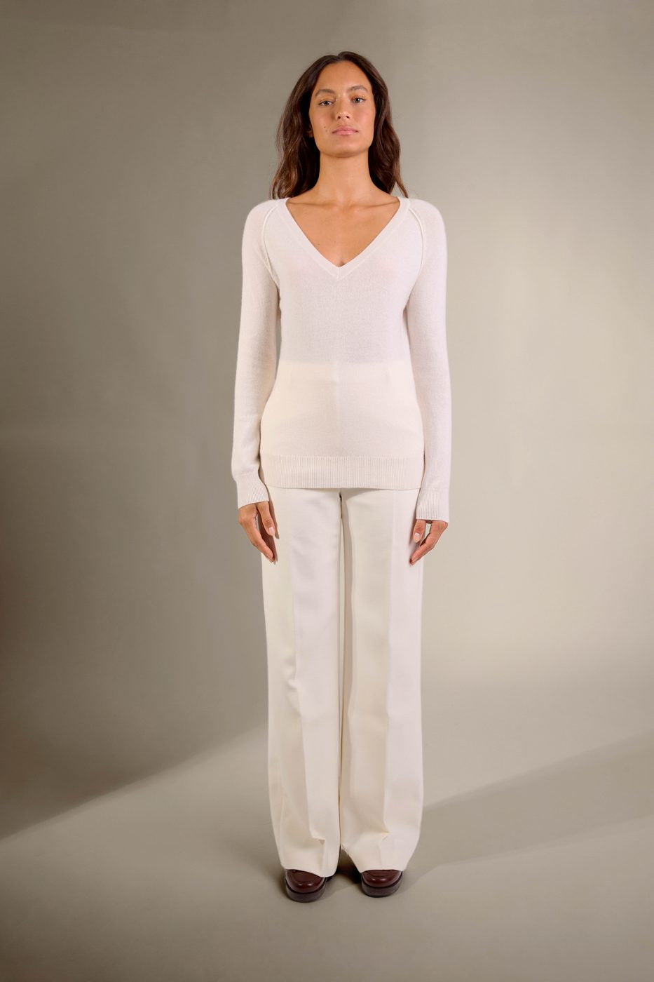 Pull Col V Penelope - Ivoire
