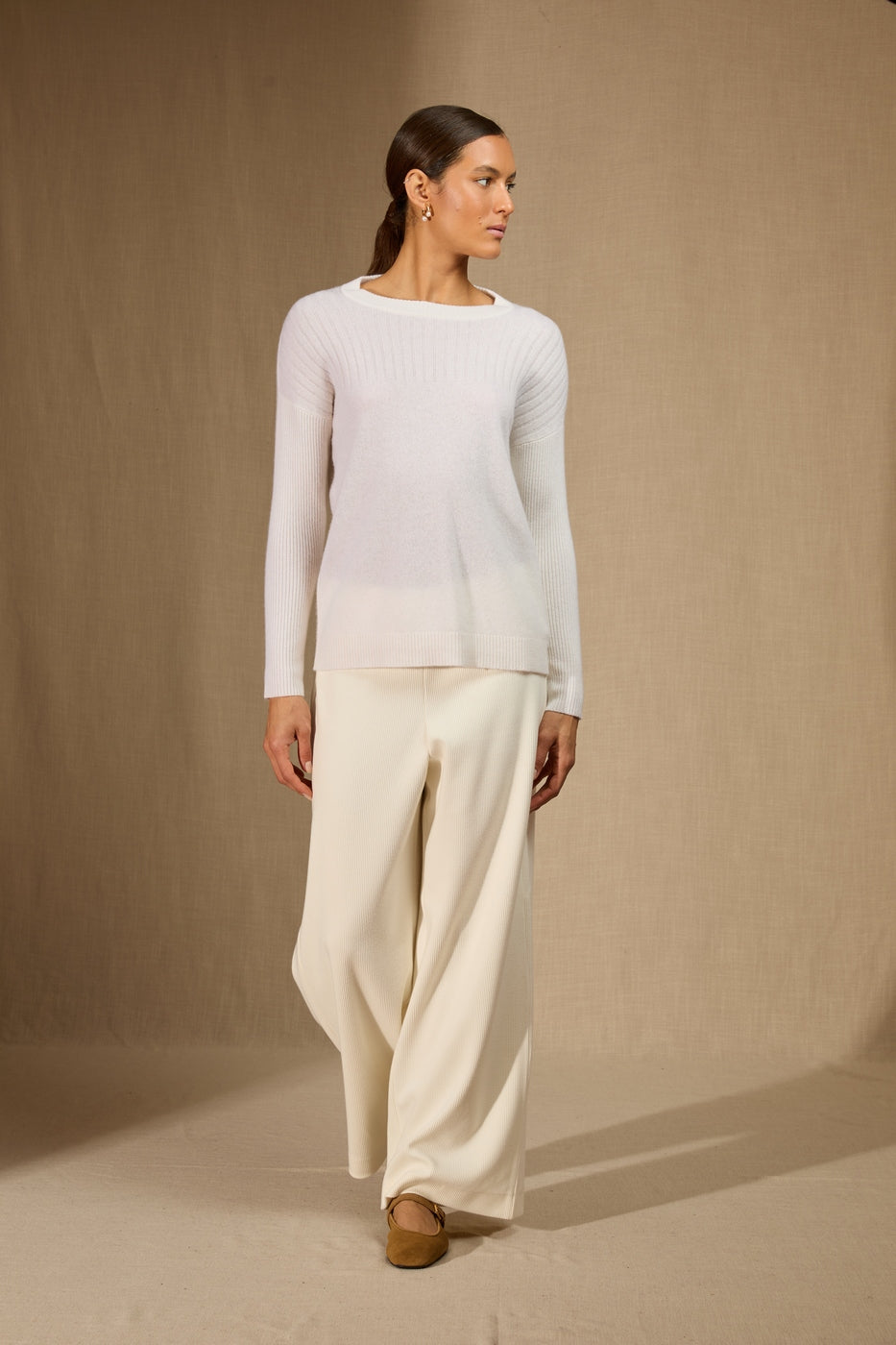 Pull Col Rond Amvira - Neige