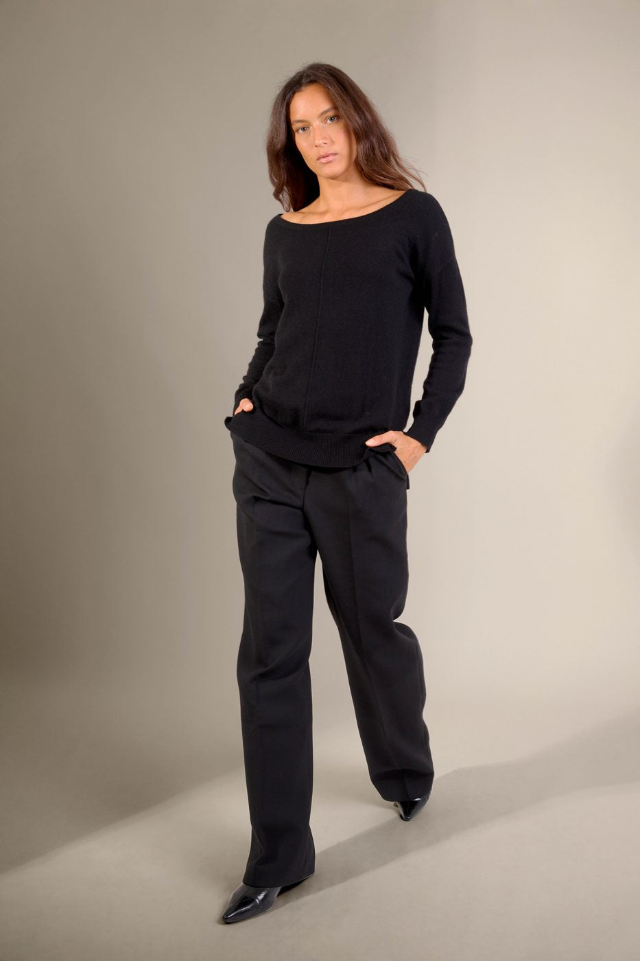 Pull Col Bateau Sasha - Noir