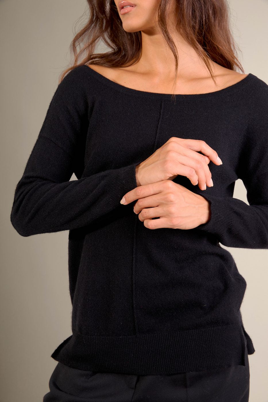 Pull Col Bateau Sasha - Noir
