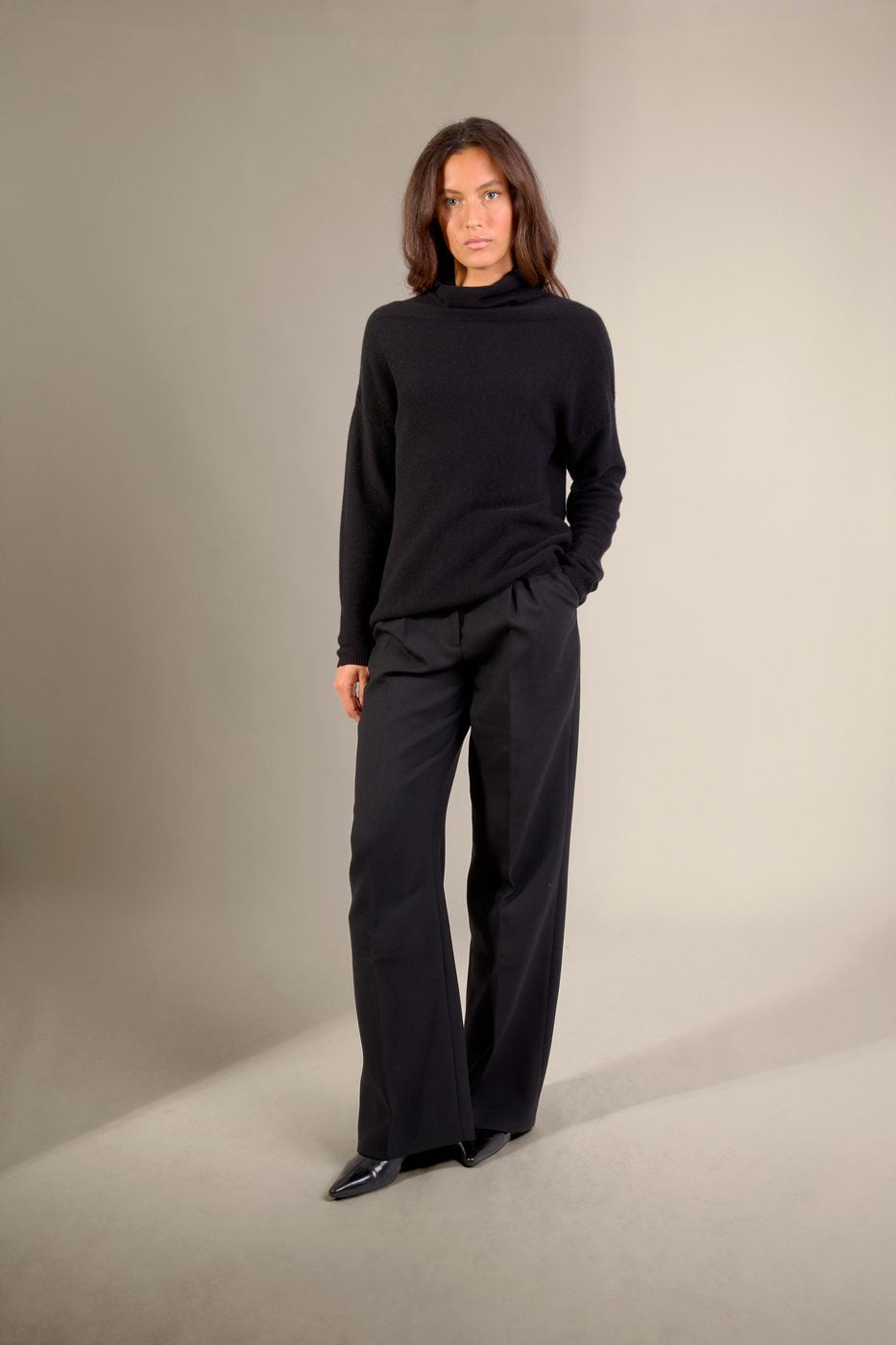 Pull Col Roulé Cevaro - Noir