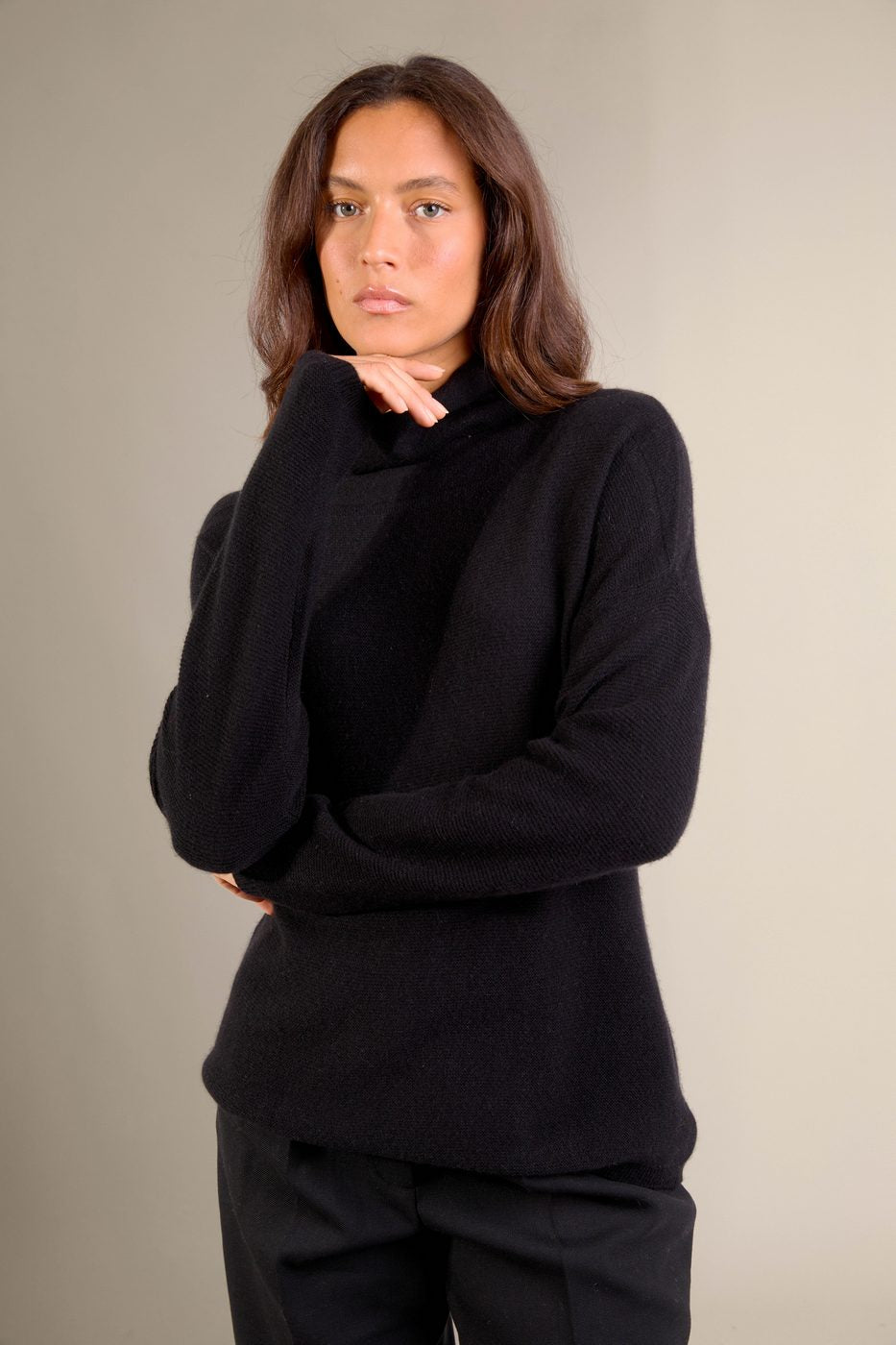 Pull Col Roulé Cevaro - Noir