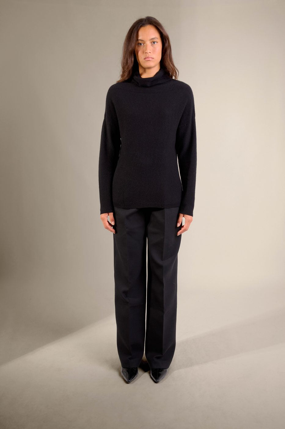 Pull Col Roulé Cevaro - Noir