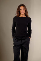Crew Neck Sweater - Daria - Black
