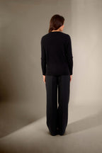 Crew Neck Sweater - Daria - Black