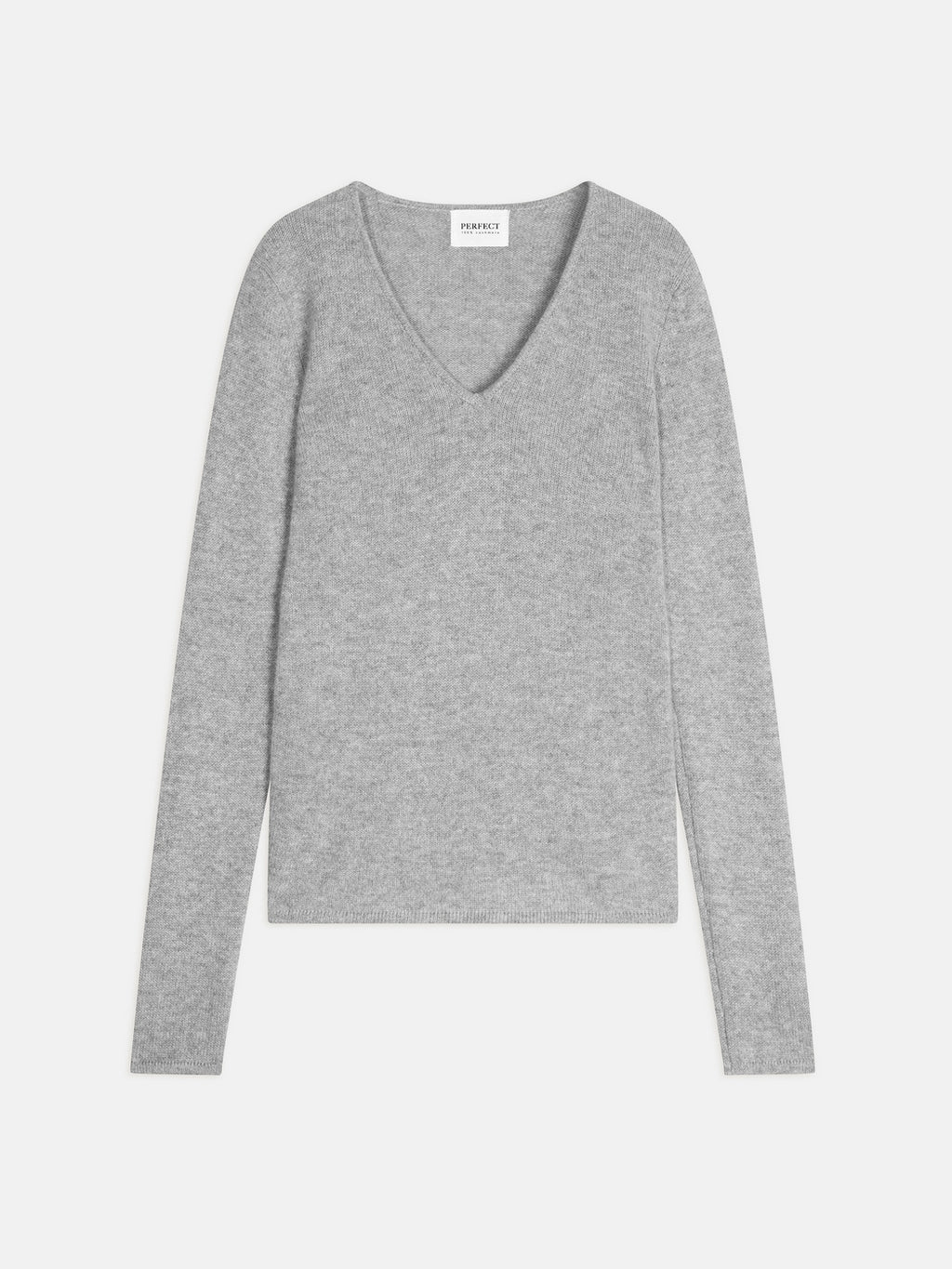 V-Neck Sweater, 4-Ply - Gaby - Heather Cloud