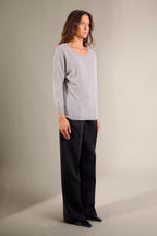 Batwing Sweater - Molly - Heathered Cloud