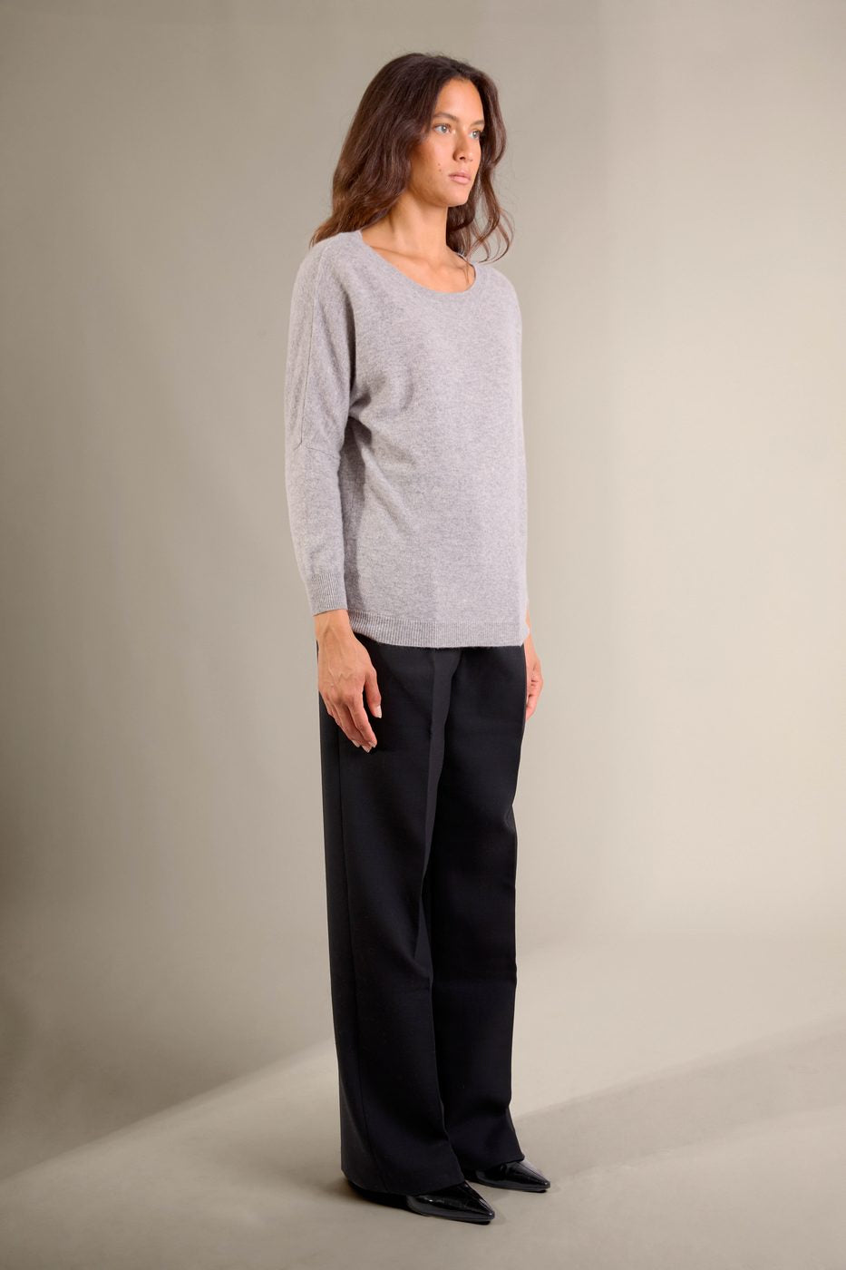 Batwing Sweater - Molly - Heathered Cloud
