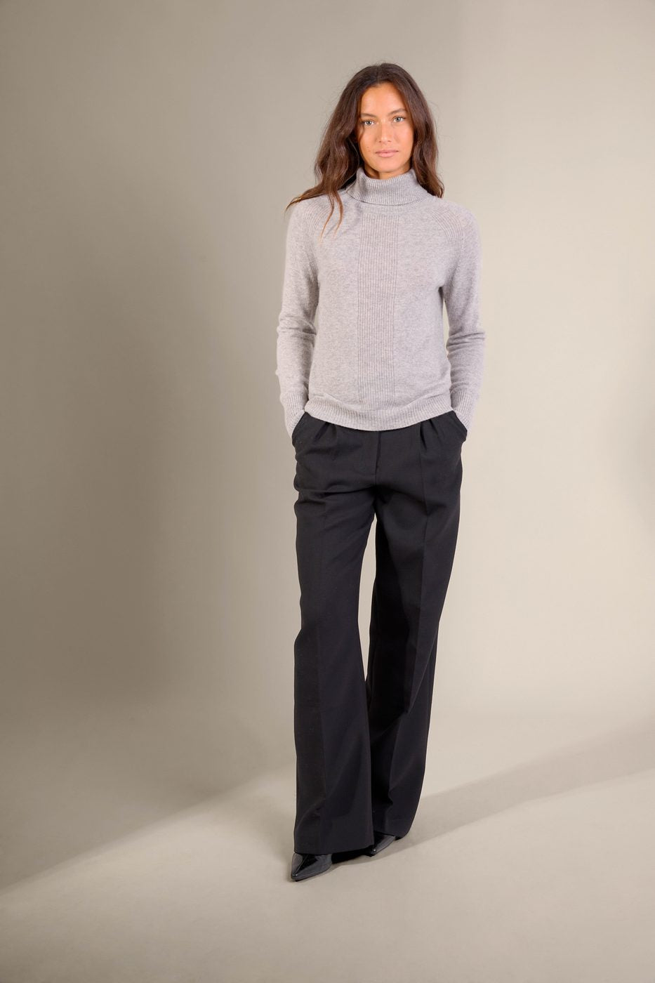 Turtleneck Sweater - Lilly - Heather Cloud