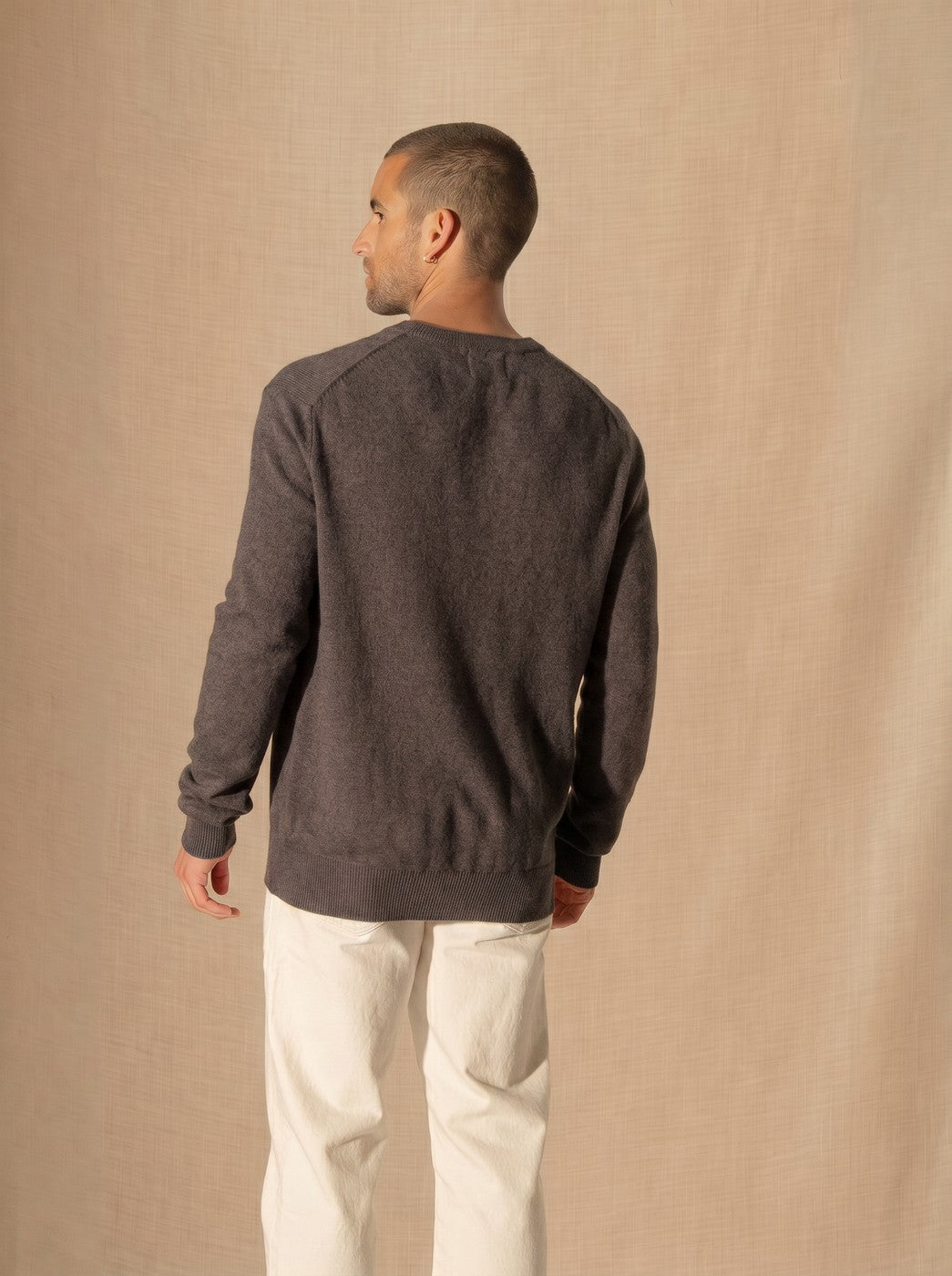 Pull Col V Alexander - Taupe Chiné