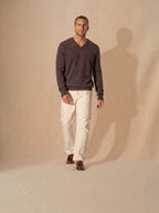 Pull Col V Alexander - Taupe Chiné