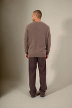 V-Neck Sweater, 4-Ply - Enzo - Heather Taupe