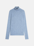 Pull Col Roulé 4 Fils Willow - Bleu Ciel Chiné