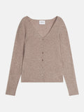 Cardigan Col V Paige - Taupe Clair Chiné