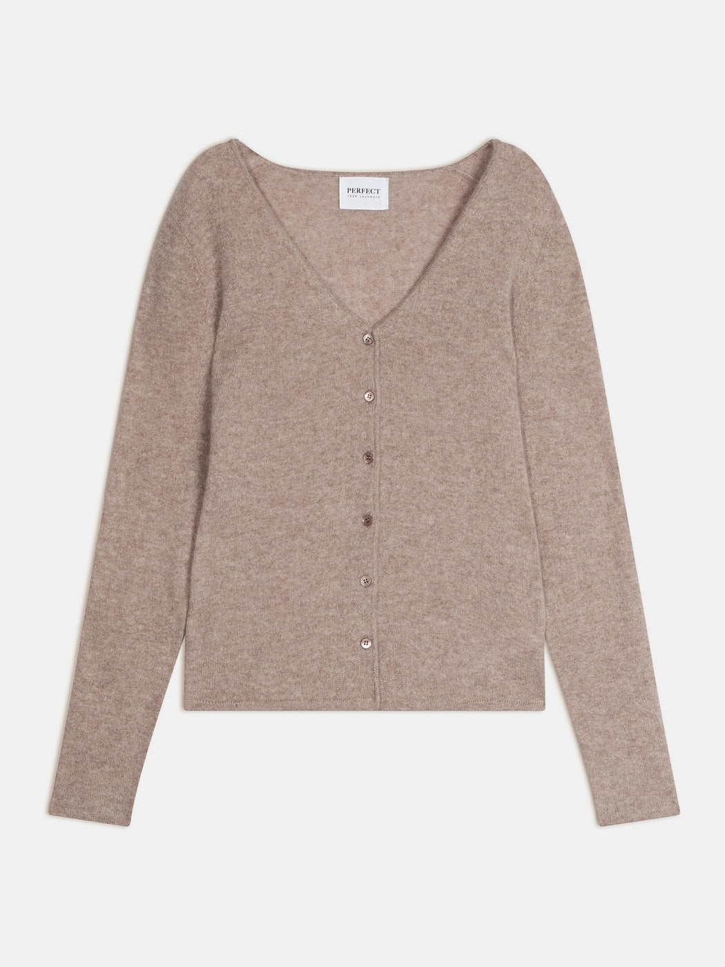 Cardigan Col V Paige - Taupe Clair Chiné