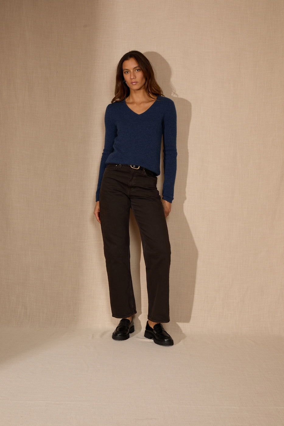 Pull Col V 4 Fils Gaby - Océan Chiné