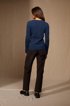 Pull Col V 4 Fils Gaby - Océan Chiné