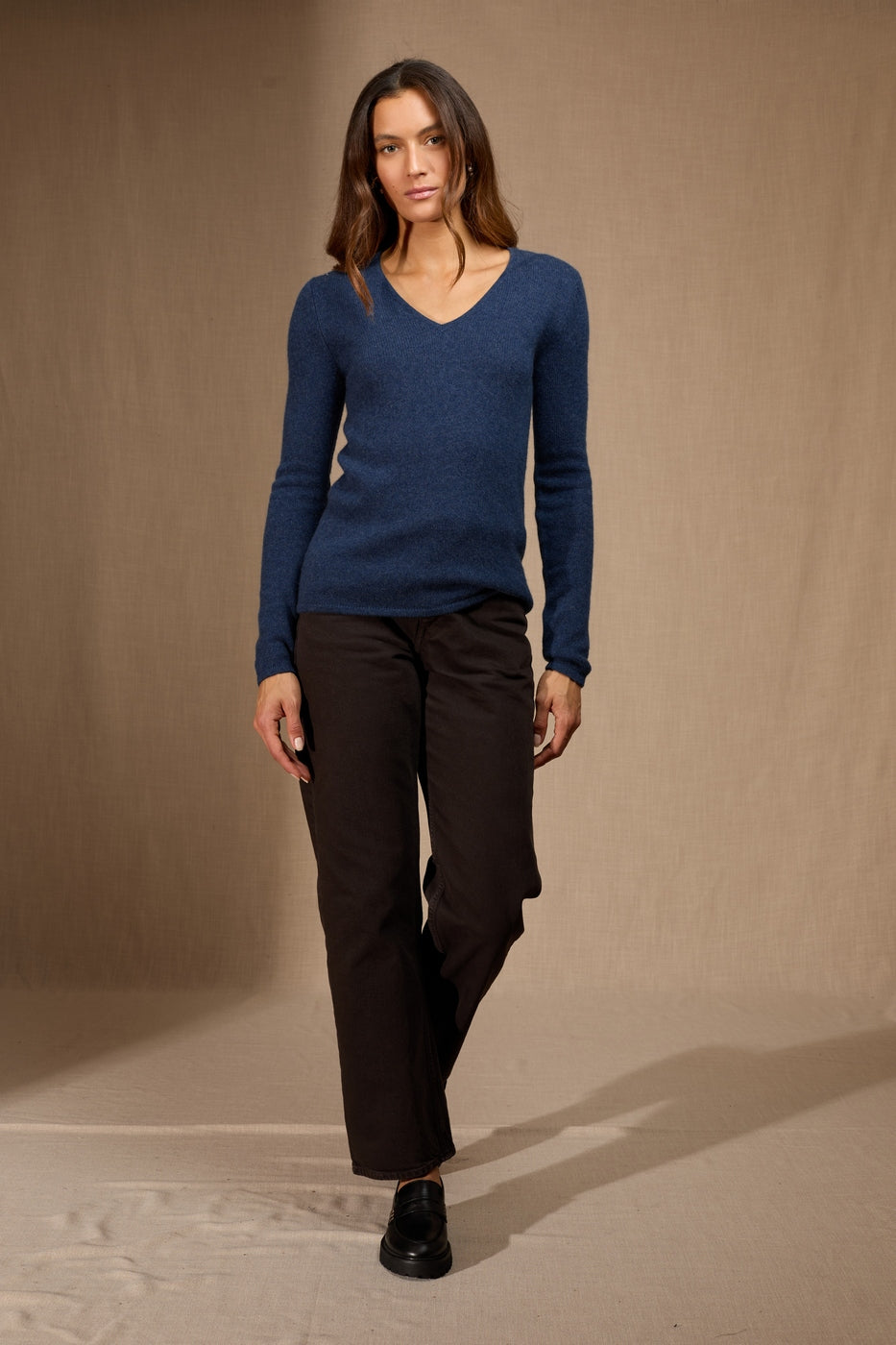 Pull Col V 4 Fils Gaby - Océan Chiné