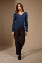 Pull Col V 4 Fils Gaby - Océan Chiné