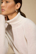 Pull Col Roulé Florivien - Blanc Chiné