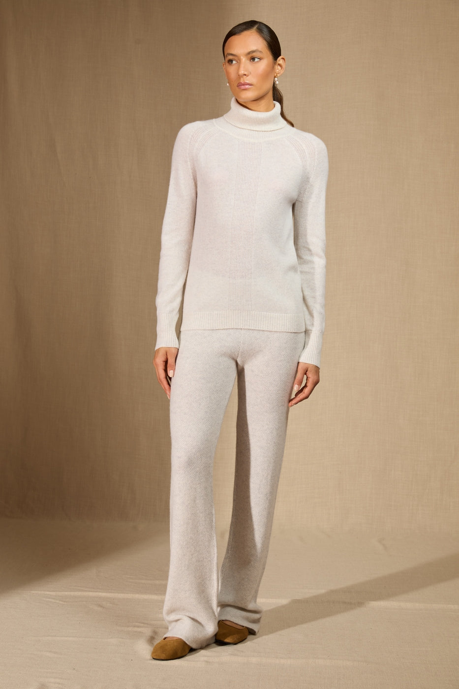 Pull Col Roulé Florivien - Blanc Chiné