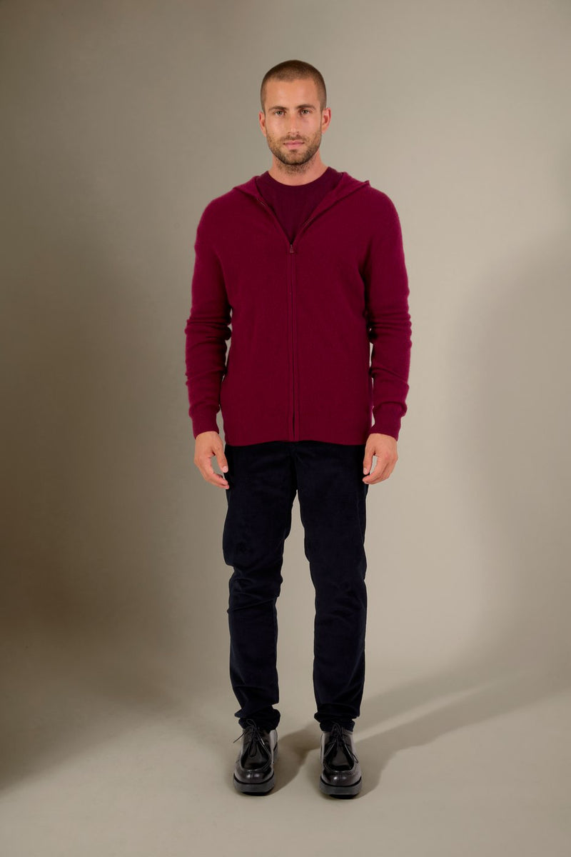 Gilet Zippé Capuche - Eldo - Bordeaux