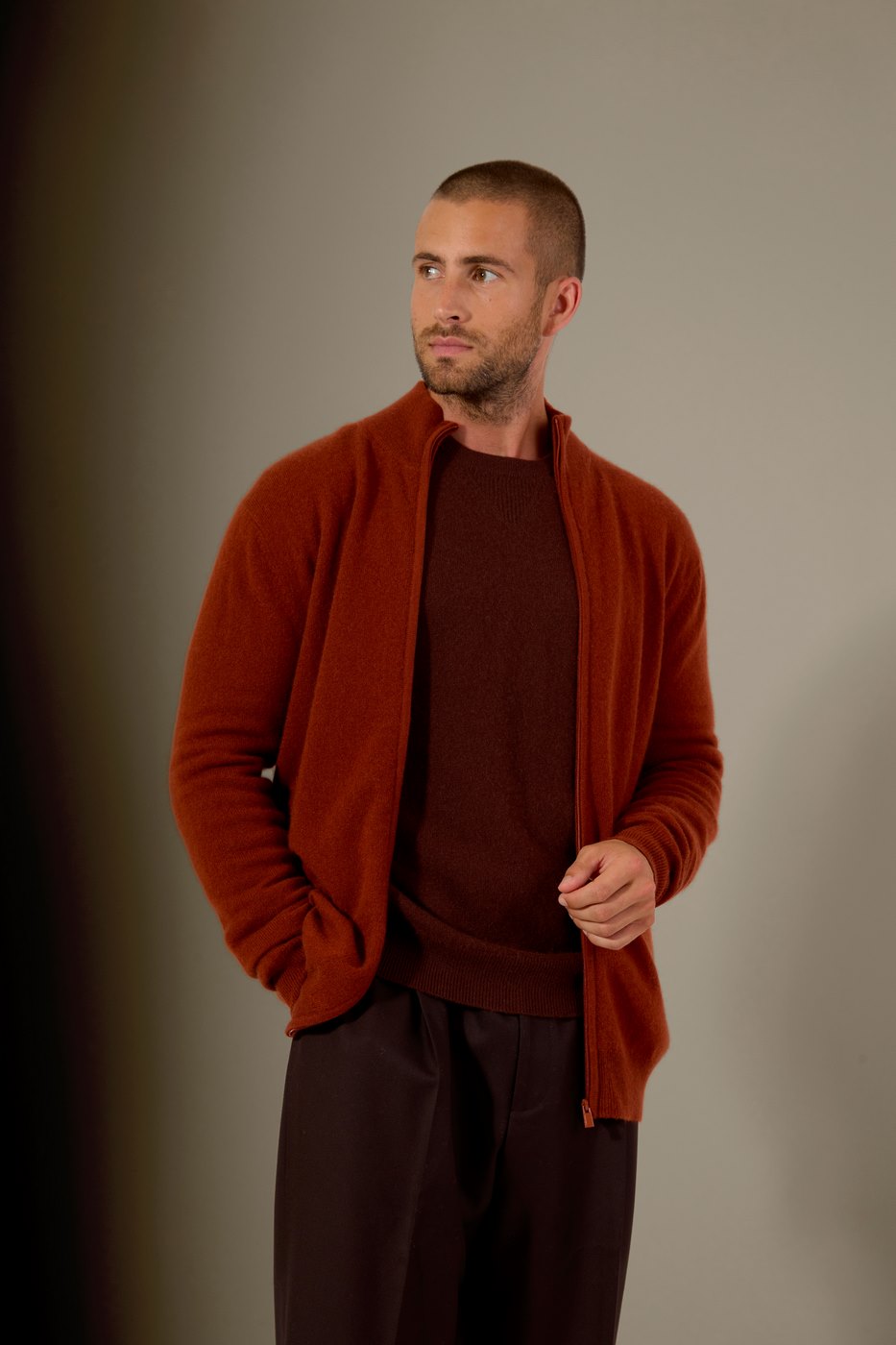 Gilet Zippé Col Montant - Cody - Écureuil