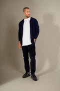 Gilet Zippé Col Mao Ramon - Marine