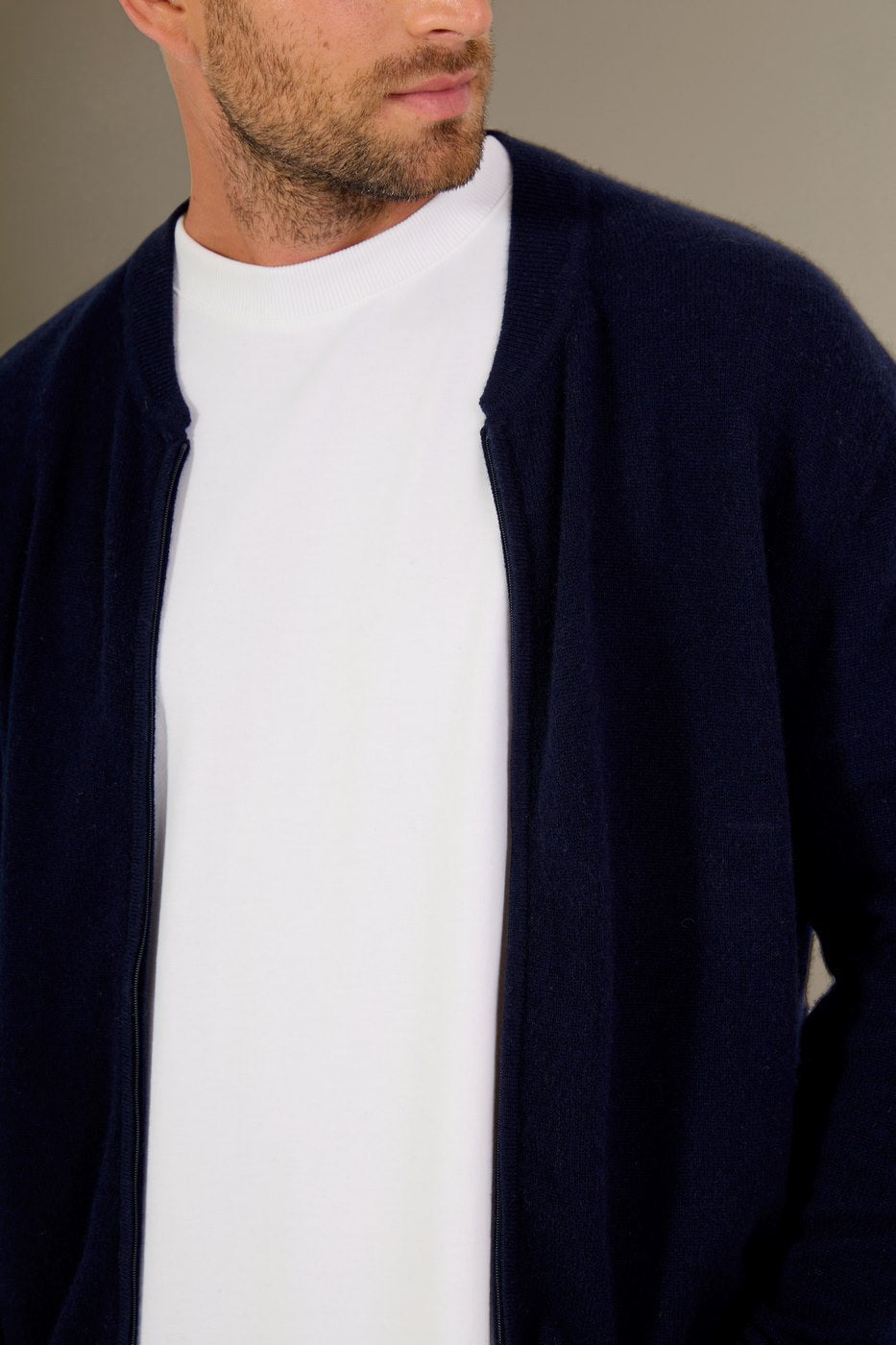 Gilet Zippé Col Mao Ramon - Marine