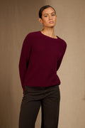 Pull Col Rond 4 Fils Oceane - Bordeaux
