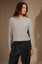 Pull Col Rond 4 Fils - Oceane - Nuage Chiné