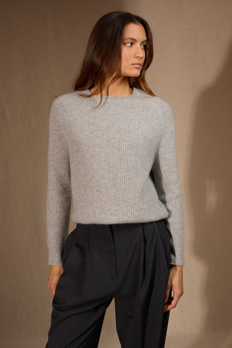 Pull Col Rond 4 Fils - Oceane - Nuage Chiné