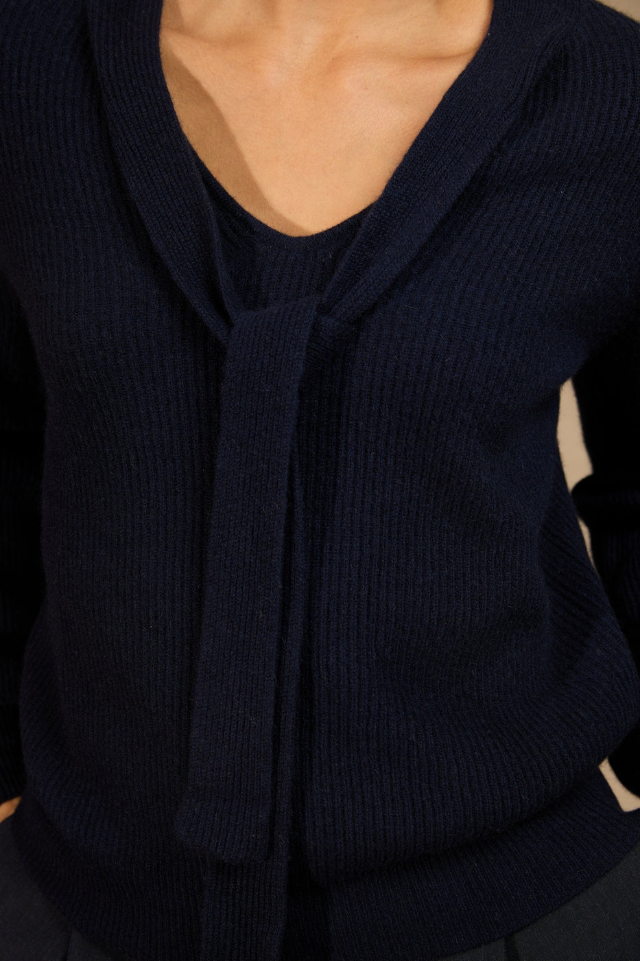 Pull Col Lavallière Ruba - Marine