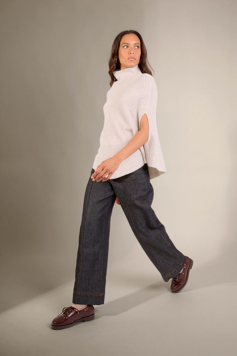 Cape Col Montant 6 Fils - Gache - Gris Perle Chiné