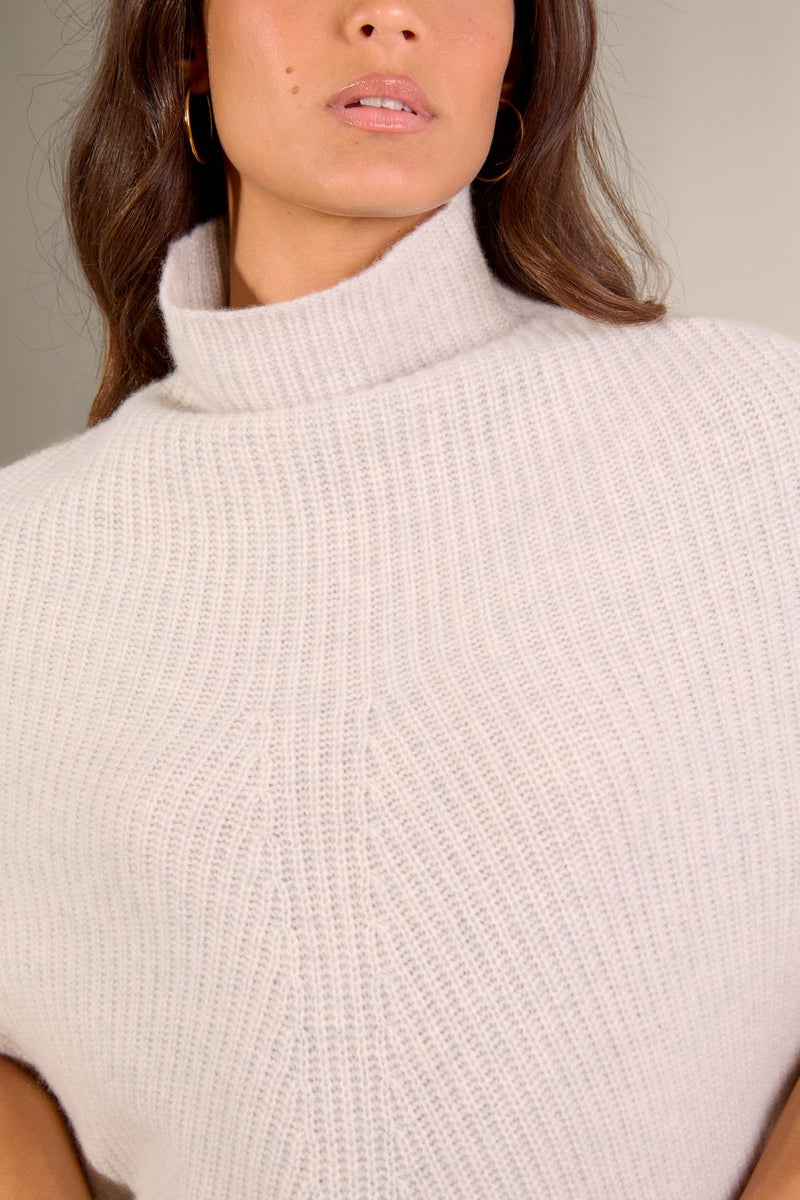 Cape Col Montant 6 Fils - Gache - Gris Perle Chiné